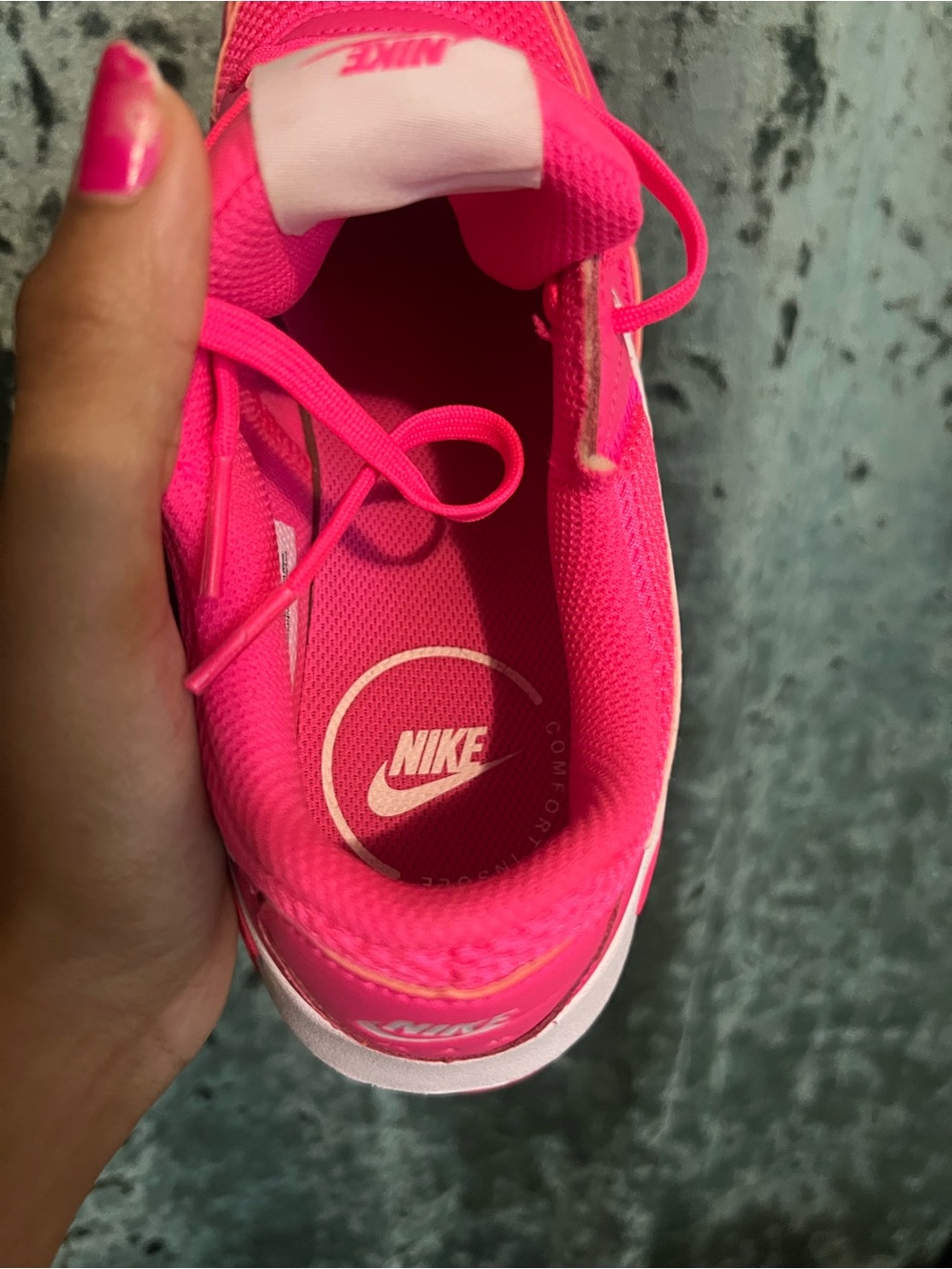 Nike Bright Pink and White Air Max Sneakers - Picture 2 of 7